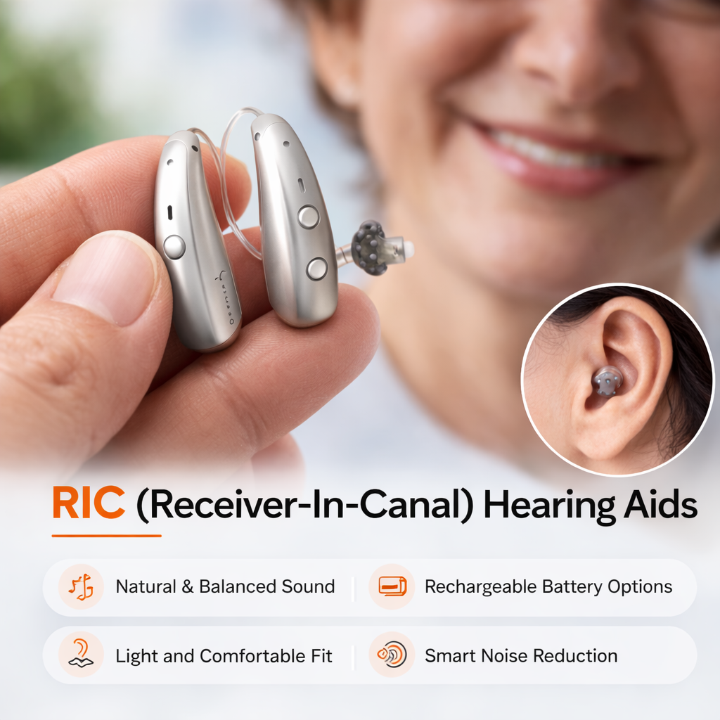 RIC (Receiver-In-Canal) Hearing Aids